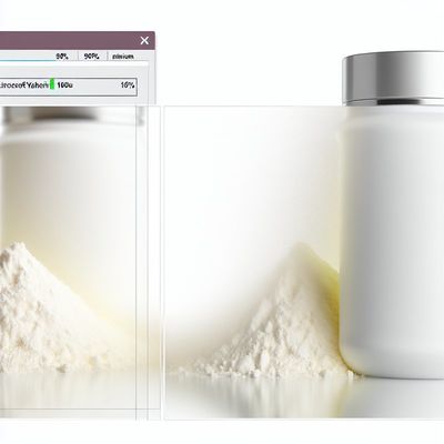 백색 내지 연노랑색 분말 ASSAY 90% 이상. 총 세균수 1000CFU/g 이하